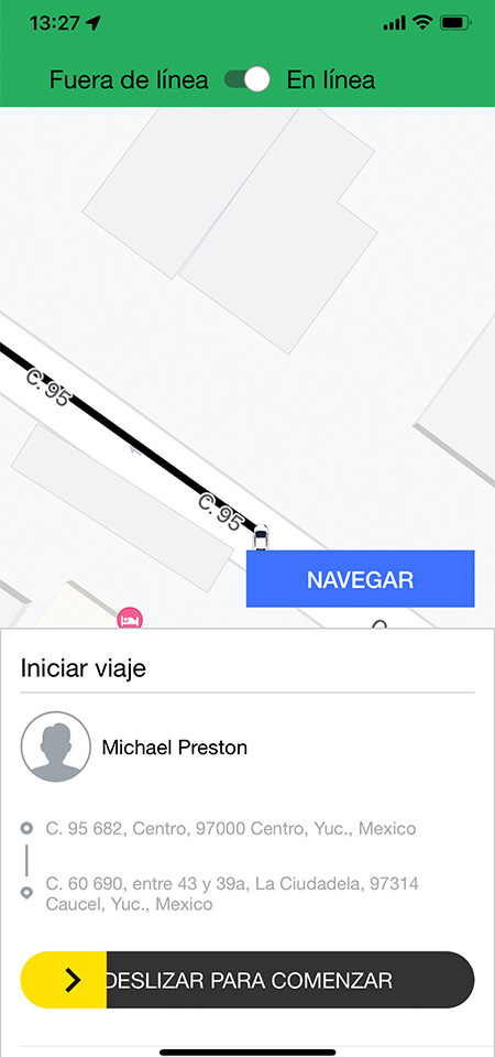 Screen | Driver 03 - Iniciar Viaje - MX